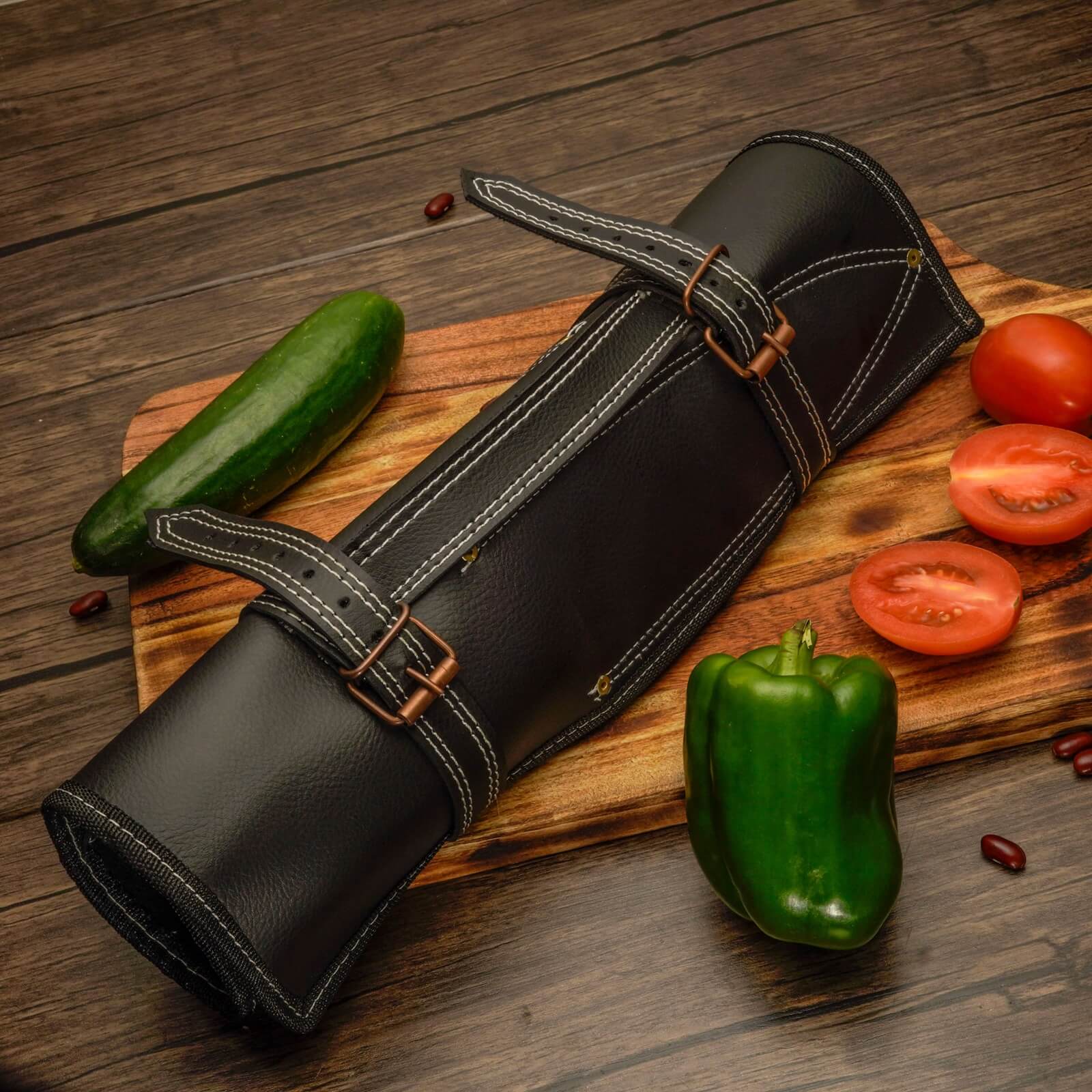 5 Piece Handmade 12 Chrome Knives Chef Set, Kitchen knives set, Steel knife set with leather Sheath - Image 8
