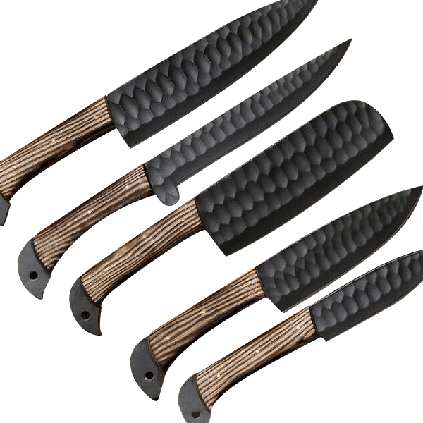 5 Piece Handmade 12 Chrome Knives Chef Set, Kitchen knives set, Steel knife set with leather Sheath - Image 12
