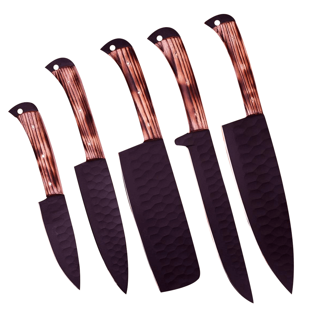 5 Piece Handmade 12 Chrome Knives Chef Set, Kitchen knives set, Steel knife set with leather Sheath - Image 13