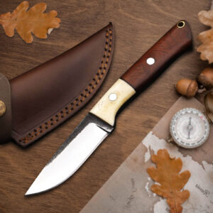 Custom Handmade Carbon Steel Camping Outdoor Utility Knife Rosewood