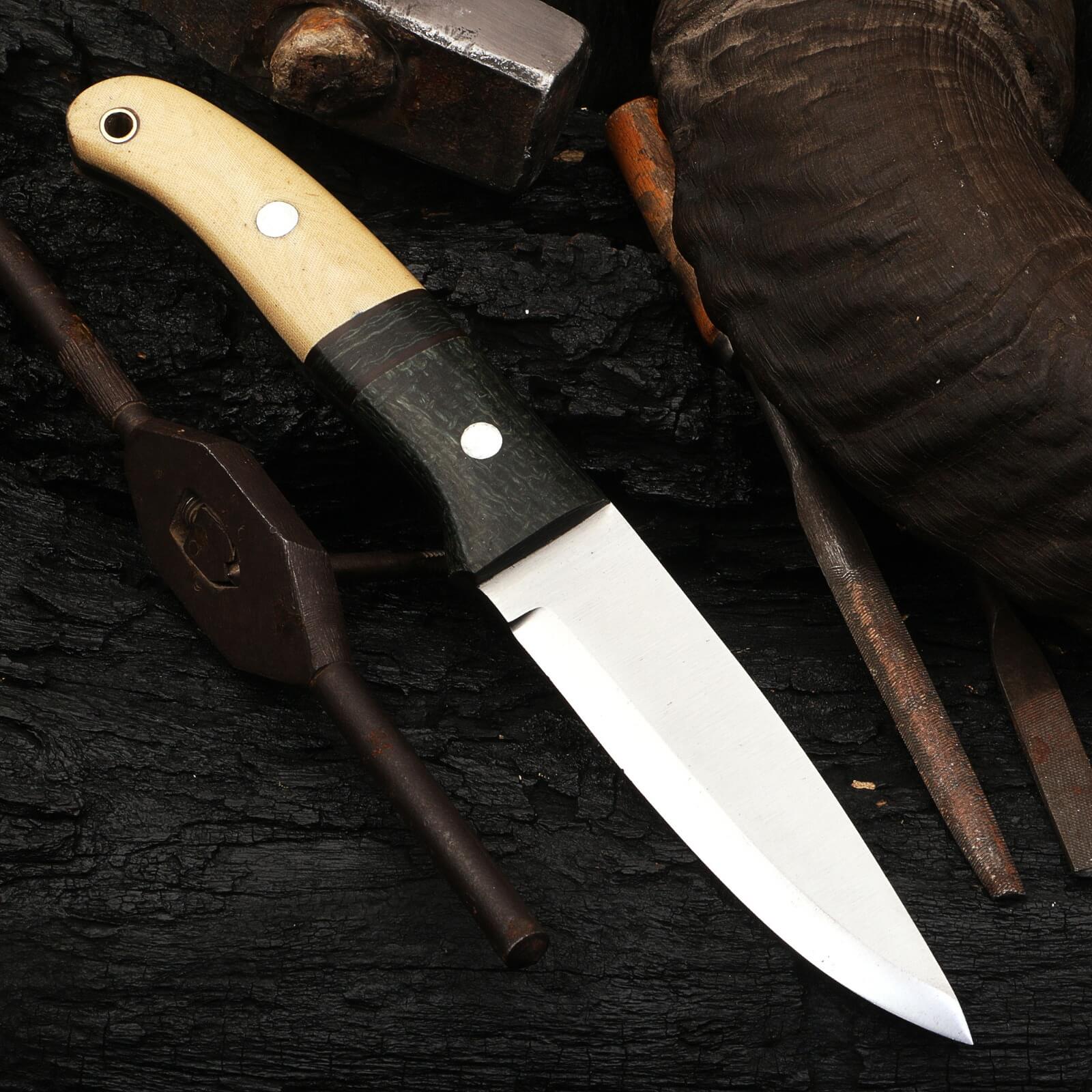 Custom Handmade 1095 Steel Scandi Grind Bushcraft Camping Outdoor Utility Knife - Image 2