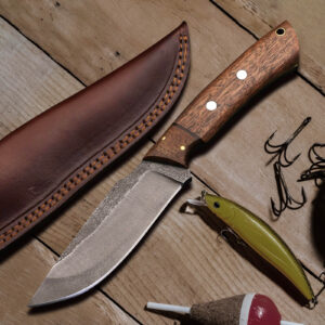 Custom Handmade Camping Outdoor Utility Knife Full Tang Micarta Handle Leather Sheath